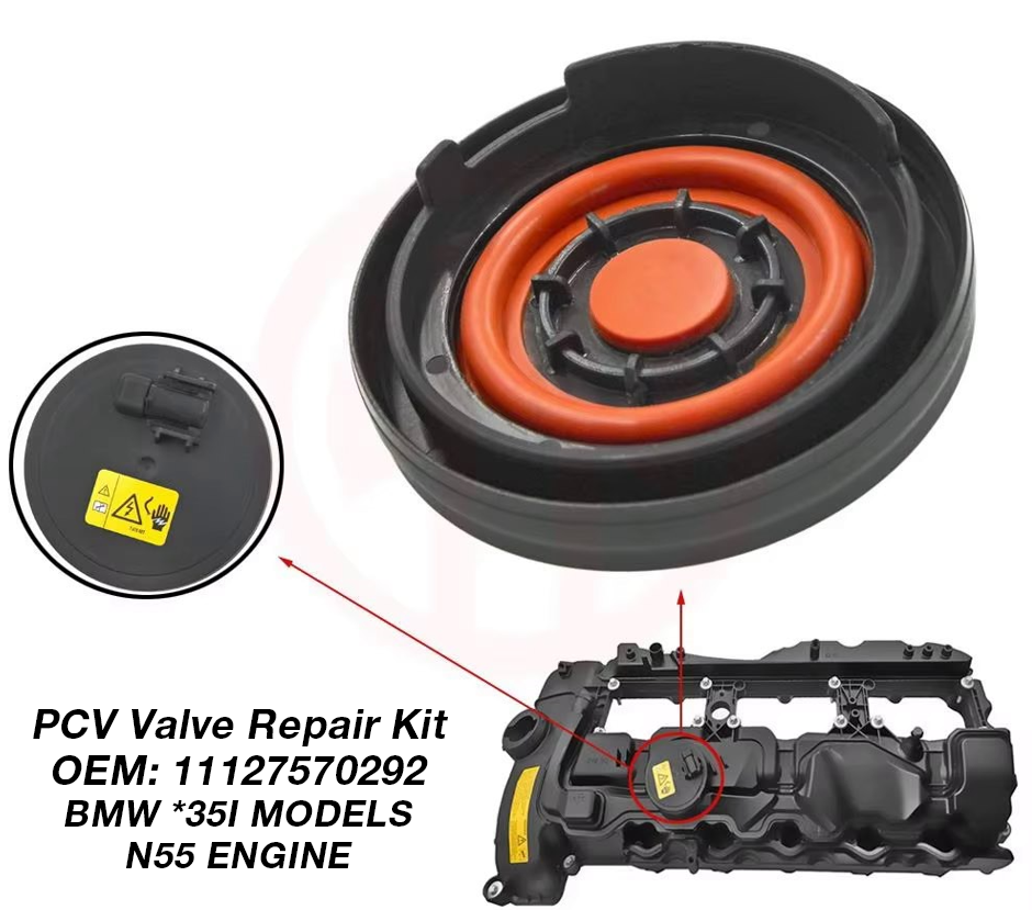 BMW N55 PCV Diaphragm Valve Cover Repair Kit Cap 335I M135I M235I 435I M2 535I