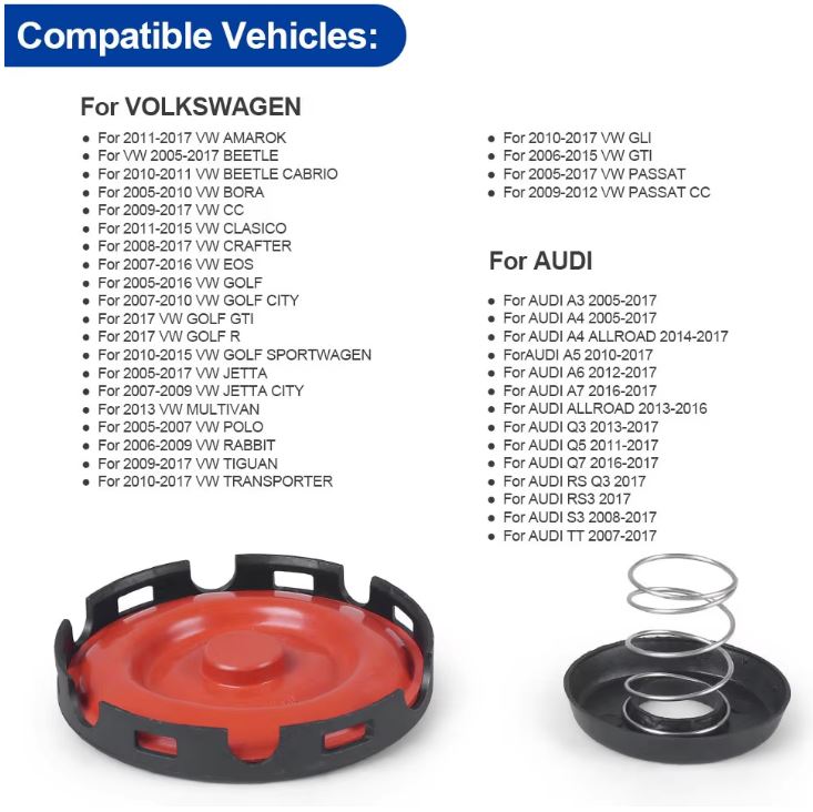 Volkswagen Audi PCV Diaphragm Valve Cover Repair Kit Cap 07K 103 469 A3 S3 RS3 R
