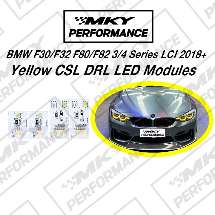 BMW M3 M4 Series CSL Style Yellow Headlights DRL LED Module LCI F80 F82 F30 2018+