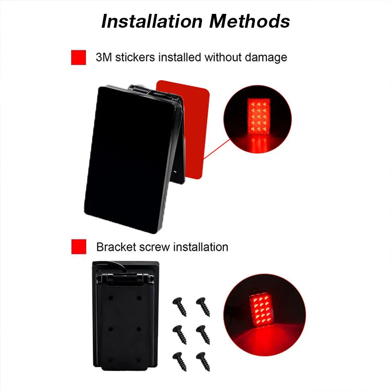 F1 Style 15 LED Rear Third Brake light Strobe Flashing Tail Brake Stop Light