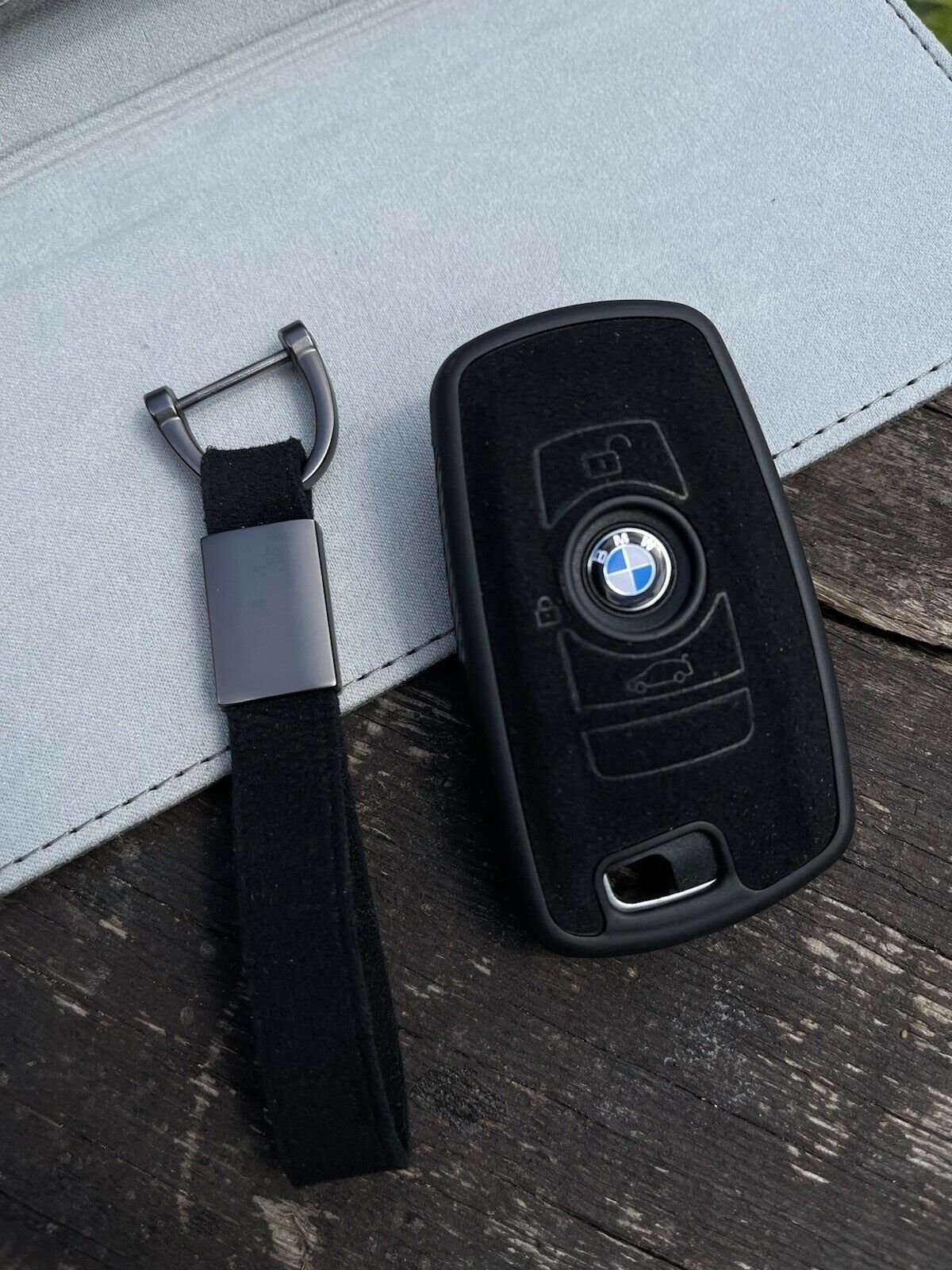 BMW Alcantara Suede Key Case Cover Holder Shell