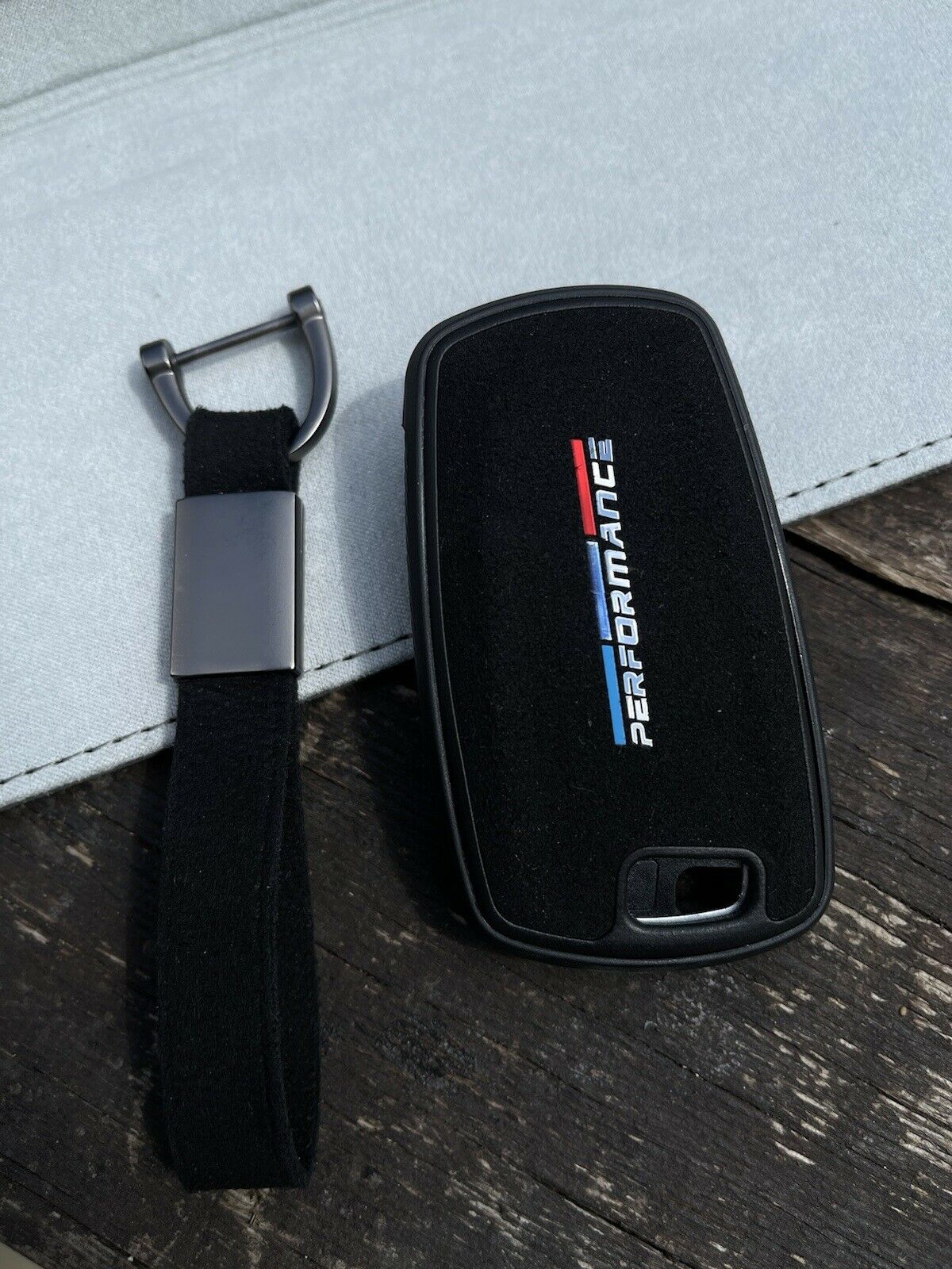 BMW Alcantara Suede Key Case Cover Holder Shell