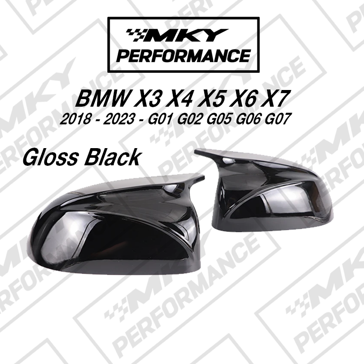 BMW Gloss Black M Style Mirror Caps for X3 X4 X5 X6 iX3 G01 G02 G05 G06 G07 2018