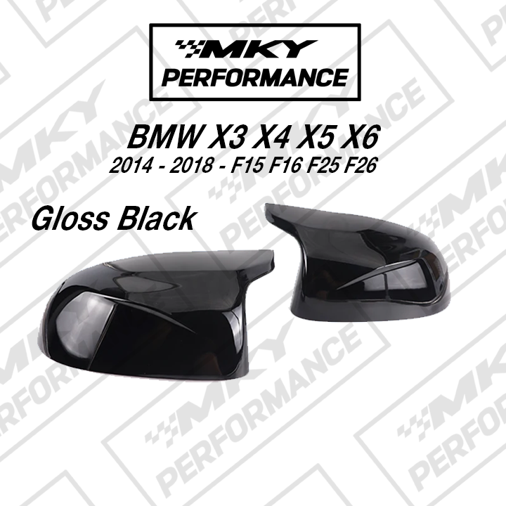 BMW Gloss Black M Style Mirror Caps For X3 X4 X5 X6 F15 F16 F25 F26 2014 2018