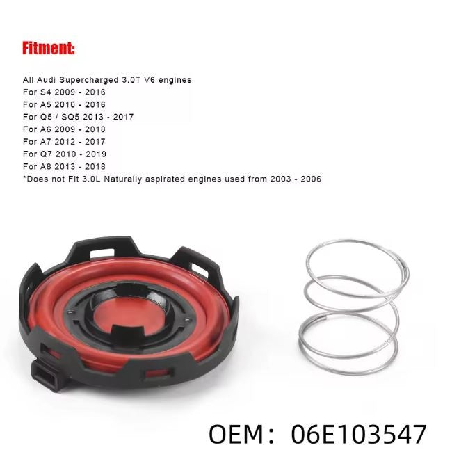 Volkswagen Audi PCV Diaphragm Valve Cover Repair Kit Cap 06E103547 3.0T V6
