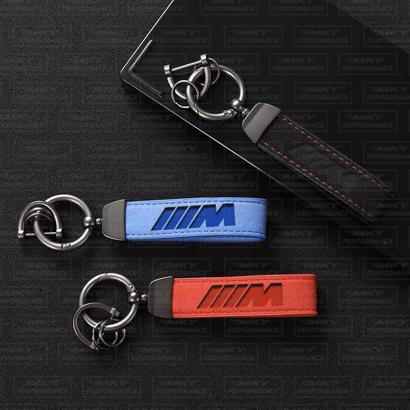 BMW M Sport Power M Performance Alcantara Metal Keyring Keychain