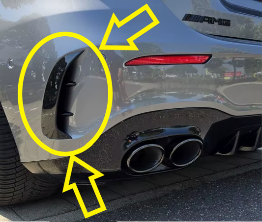 Mercedes A-Class W177 AMG Line A250 A35 A45 Rear Canards Fins Gloss Black 2019+