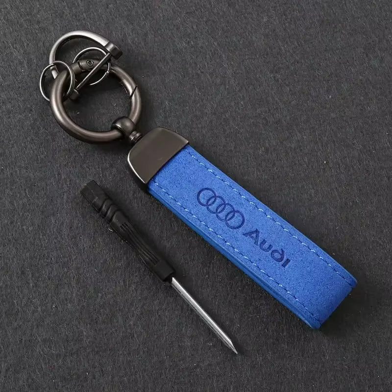 Audi RS S Line Sport Alcantara Metal Keyring Keychain