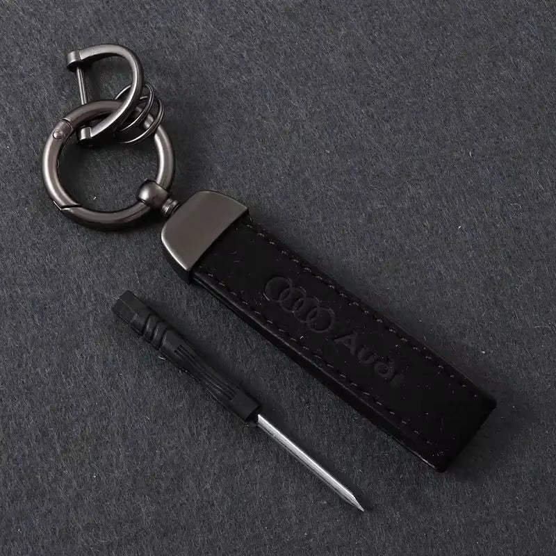 Audi RS S Line Sport Alcantara Metal Keyring Keychain