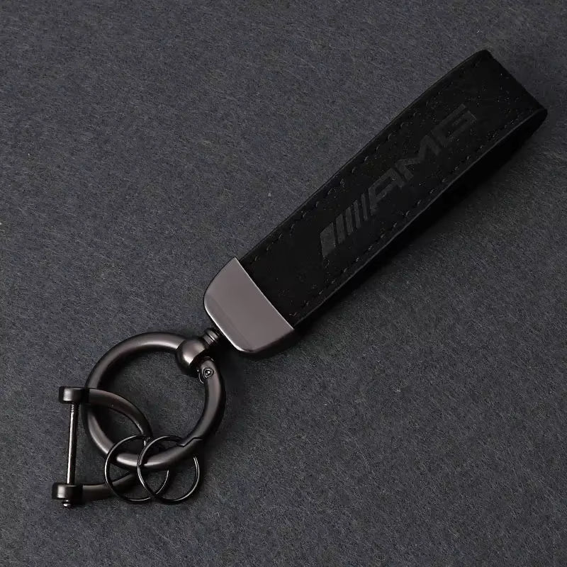 Mercedes Benz AMG Line Sport Alcantara Metal Keyring Keychain