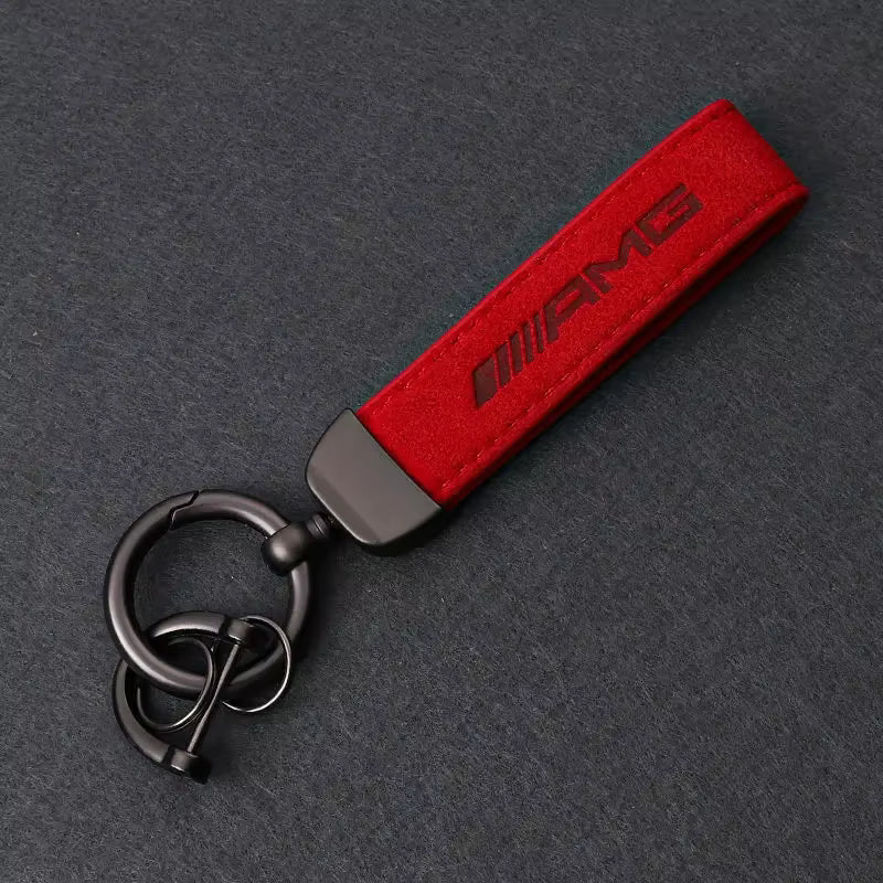Mercedes Benz AMG Line Sport Alcantara Metal Keyring Keychain