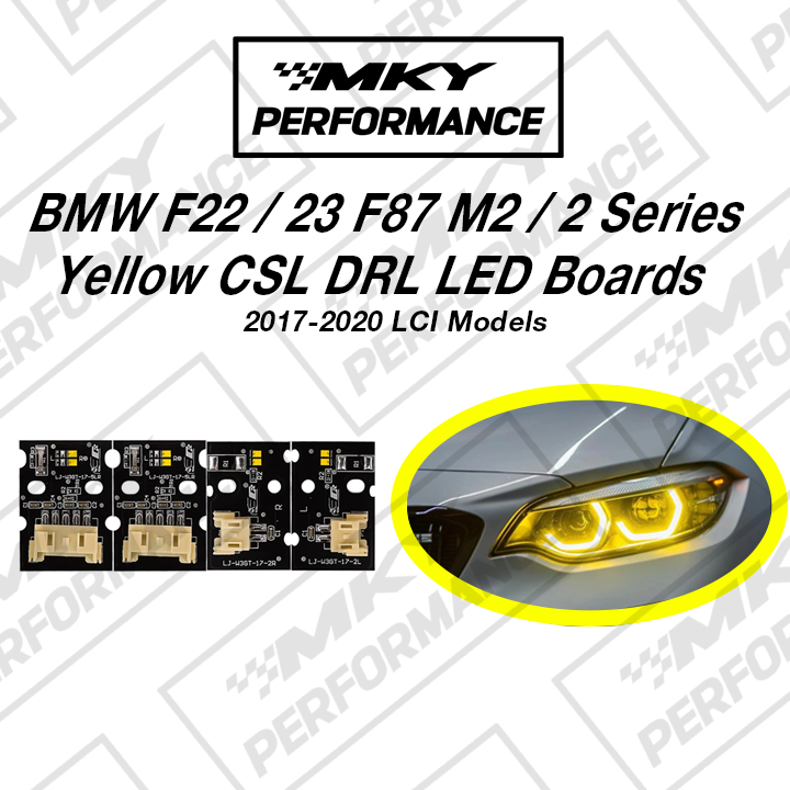 BMW F22 F23 F87 LCI M2 Series CSL Style Yellow Headlights DRL LED Set