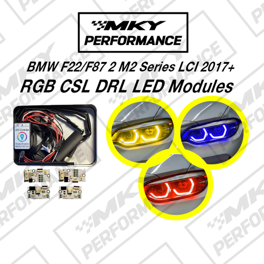 BMW 2 M2 Series CSL Style RGB Headlights DRL LED Module Set (F22/F87 LCI 2017+)