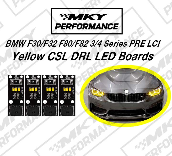 BMW M3 M4 Series CSL Style Yellow Headlights DRL LED Module PRE LCI F80 F82 F30