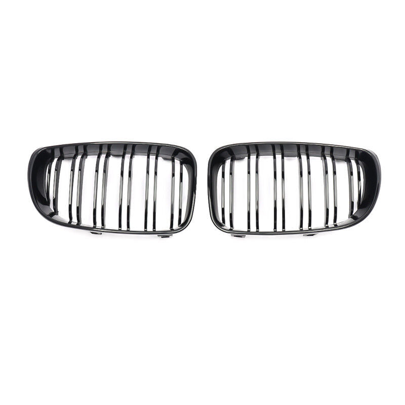 BMW E81 E87 E82 E88 1 SERIES Gloss Black Double Slat Kidney Grills 2007 - 2013