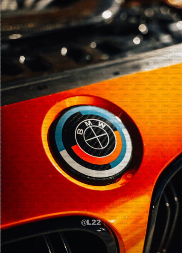 Carbon Fibre BMW 50th Year Anniversary Bonnet Badge Emblem
