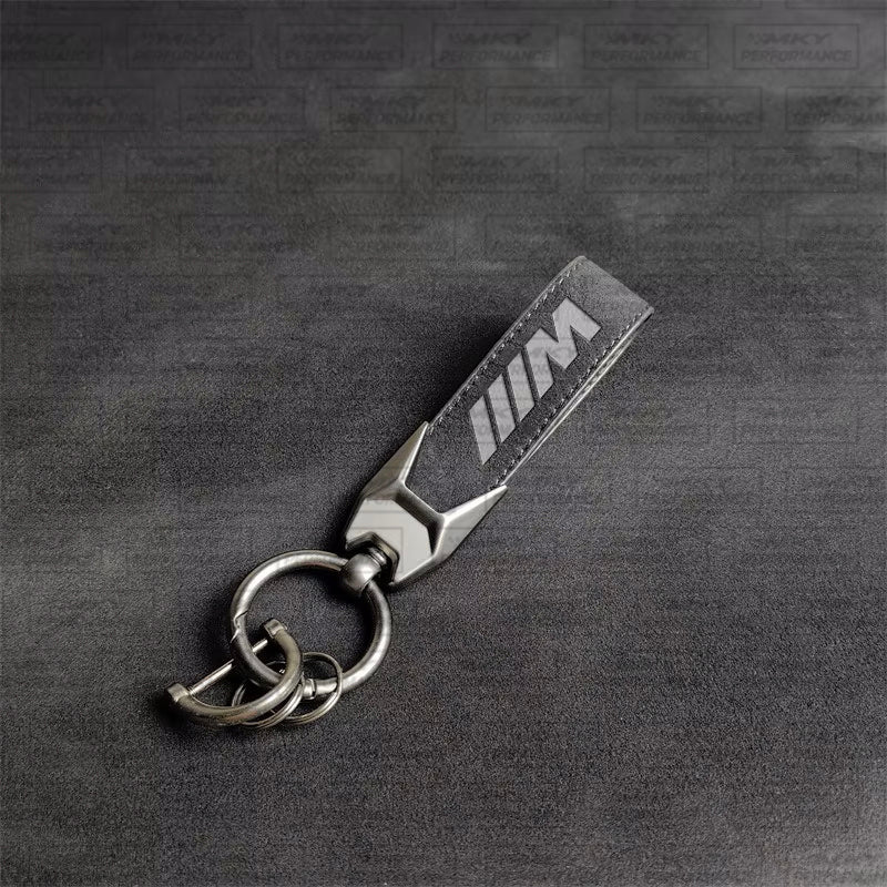 BMW M Sport Power M Performance Alcantara Metal Keyring Keychain