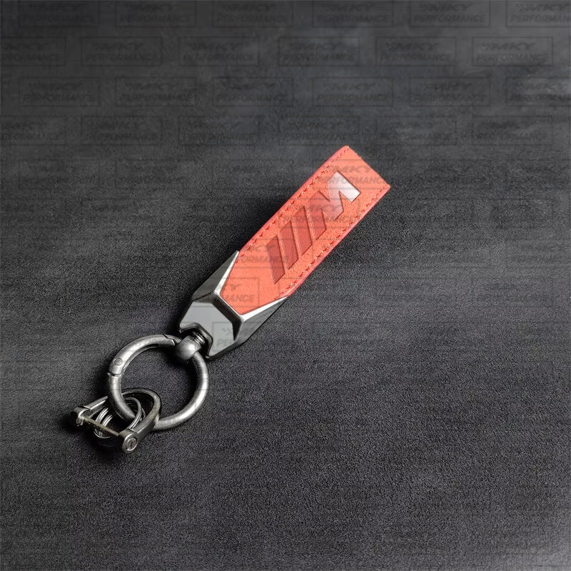 BMW M Sport Power M Performance Alcantara Metal Keyring Keychain
