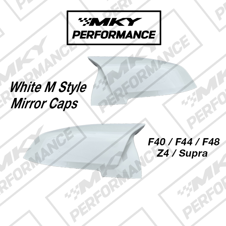 BMW White M Style Mirror Caps for X1 X2 F39 F40 F48 F44 Z4 G39 Supra M135i