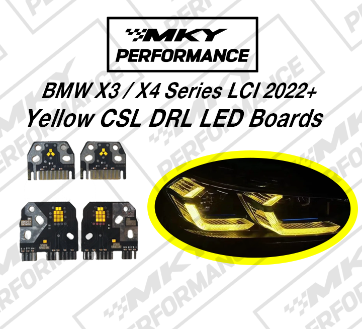 BMW X3 X4 G01 G02 LCI CSL Style Yellow Headlights DRL LED Module Set