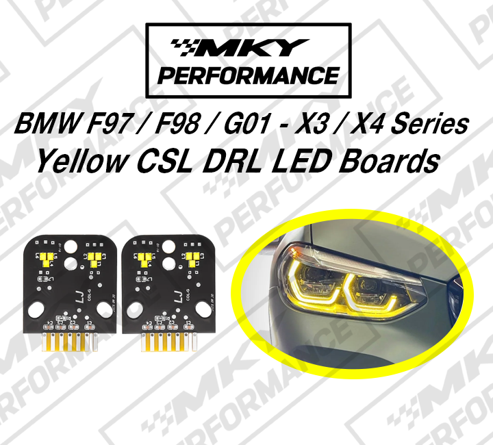 BMW X3 X4 F97 F98 G01 CSL Style Yellow Headlights DRL LED Module Set